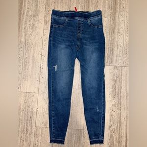 Spanx Distressed Ankle Skinny Jeans Medium Wash